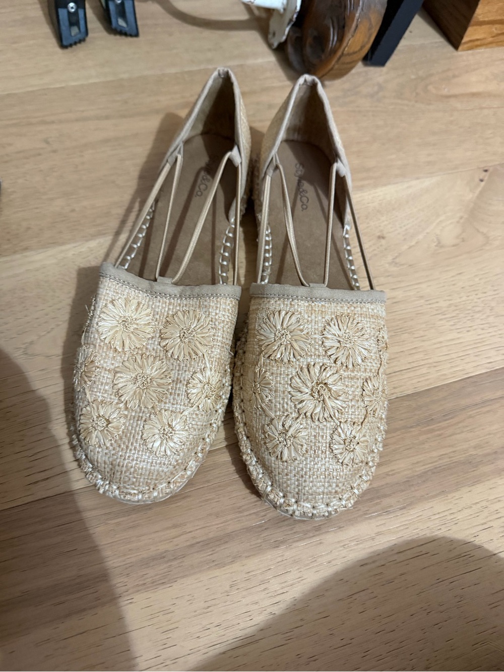 Style & Co. Beige Floral Embroidered Espadrille Flats - Picture 1 of 5
